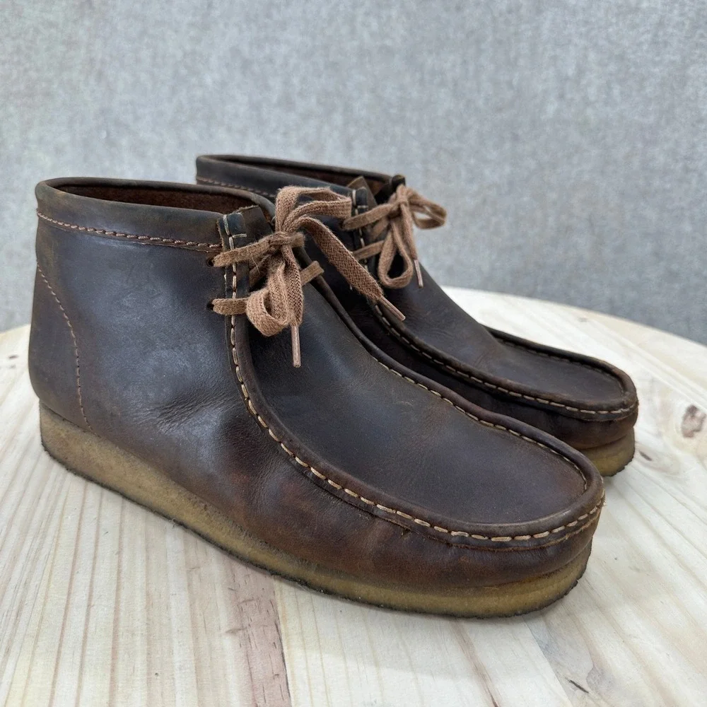 Clarks Originals Wallabee Boot Beeswax Brown Leather Mens 9.5 261341967085